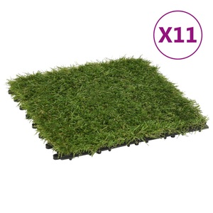 vidaXL, vidaXL Kunstrasen-Fliesen 11 Stk. Grün 30x30 cm, vidaXL Kunstrasen-Fliesen 11 Stk. Grün 30x30 cm