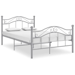vidaXL, vidaXL Bett Grau Metall 120x200 cm, vidaXL Bett Grau Metall 120x200 cm