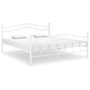 vidaXL, vidaXL Bett Weiß Metall 140x200 cm, vidaXL Bett Weiß Metall 140x200 cm