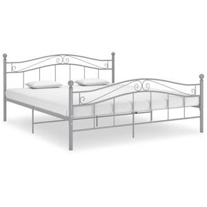 vidaXL, vidaXL Bett Grau Metall 160x200 cm, vidaXL Bett Grau Metall 160x200 cm