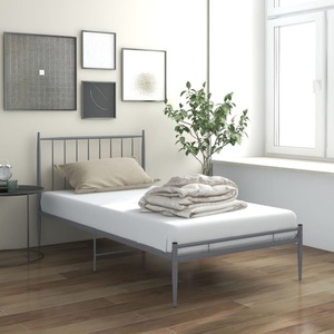 vidaXL, vidaXL Bett Grau Metall 100x200 cm, vidaXL Bett Grau Metall 100x200 cm