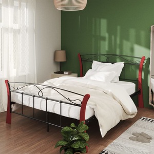 vidaXL, vidaXL Bett Schwarz Metall 120x200 cm, vidaXL Bettgestell Schwarz Metall 120x200 cm