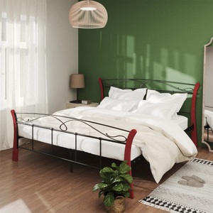 vidaXL, vidaXL Bett Schwarz Metall 140x200 cm, vidaXL Bettgestell Schwarz Metall 140x200 cm