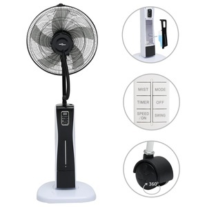 vidaXL, vidaXL Sprühnebel-Standventilator mit Fernbedienung Schwarz und Weiß, 