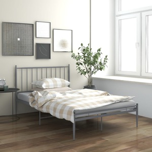 vidaXL, vidaXL Bett Grau Metall 120x200 cm, vidaXL Bett Grau Metall 120x200 cm