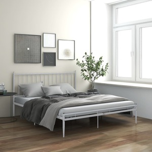 vidaXL, vidaXL Bett Weiß Metall 140x200 cm, vidaXL Bett Weiß Metall 140x200 cm