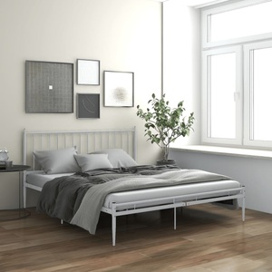vidaXL, vidaXL Bett Weiß Metall 200x200 cm, vidaXL Bett Weiß Metall 200x200 cm
