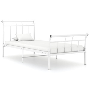 vidaXL, vidaXL Bettgestell Weiß Metall 100x200 cm