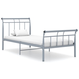 vidaXL, vidaXL Bettgestell Grau Metall 100x200 cm