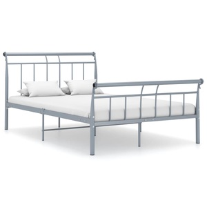 vidaXL, vidaXL Bettgestell Grau Metall 120x200 cm