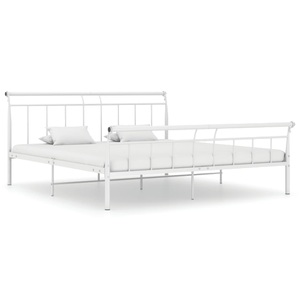 vidaXL, vidaXL Bettgestell Weiß Metall 200x200 cm