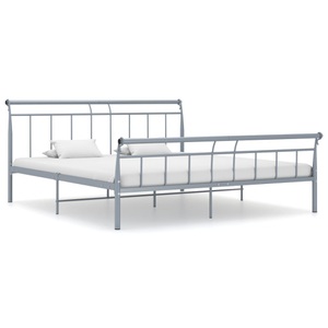 vidaXL, vidaXL Bettgestell Grau Metall 200x200 cm