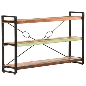 vidaXL, vidaXL Bücherregal 3 Fächer 140x30x80 cm Altholz Massiv, vidaXL Bücherregal 3 Fächer 140x30x80 cm Altholz Massiv