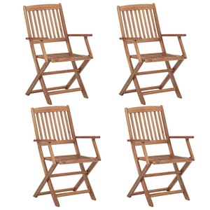 vidaXL, vidaXL Klappbare Gartenstühle 4 Stk. Massivholz Akazie, vidaXL Klappbare Gartenstühle 4 Stk. Massivholz Akazie