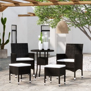 vidaXL, vidaXL 5-tlg. Garten-Lounge-Set Poly Rattan Schwarz
