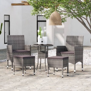 vidaXL, vidaXL 5-tlg. Garten-Lounge-Set Poly Rattan Grau