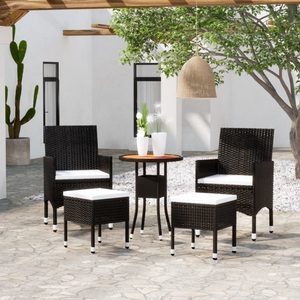 vidaXL, vidaXL 5-tlg. Garten-Lounge-Set Poly Rattan Schwarz