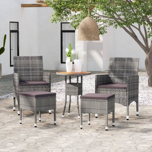 vidaXL, vidaXL 5-tlg. Garten-Lounge-Set Poly Rattan Grau