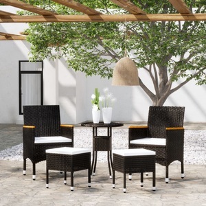 vidaXL, vidaXL 5-tlg. Garten-Lounge-Set Poly Rattan Schwarz, vidaXL 5-tlg. Garten-Lounge-Set Poly Rattan Schwarz