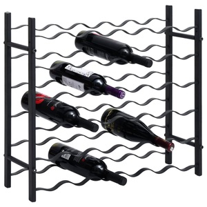 vidaXL, vidaXL Weinregal für 36 Flaschen Schwarz Eisen, vidaXL Weinregal für 36 Flaschen Schwarz Eisen