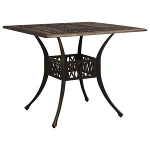 vidaXL, vidaXL Gartentisch Bronzen 90x90x73 cm Aluminiumguss