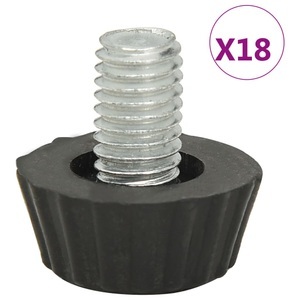 vidaXL, vidaXL Verstellbare Möbelfüße M8 18 Stk. Schwarz, vidaXL Verstellbare Möbelfüße M8 18 Stk. Schwarz