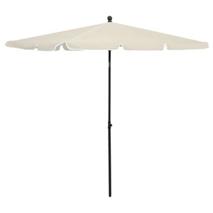 vidaXL, vidaXL Sonnenschirm mit Mast 210x140 cm Sandfarben, vidaXL Sonnenschirm mit Mast 210x140 cm Sandfarben