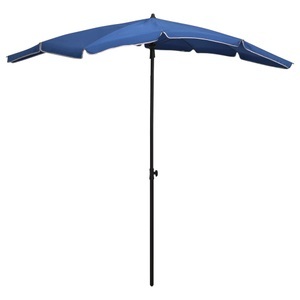 vidaXL, vidaXL Sonnenschirm mit Mast 200x130 cm Azurblau, vidaXL Sonnenschirm mit Mast 200x130 cm Azurblau