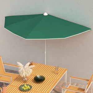 vidaXL, vidaXL Halb-Sonnenschirm mit Mast 180x90 cm Grün