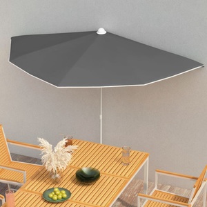 vidaXL, vidaXL Halb-Sonnenschirm mit Mast 180x90 cm Anthrazit