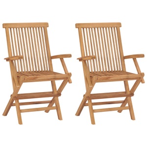 vidaXL, vidaXL Klappbare Gartenstühle 2 Stk. Massivholz Teak