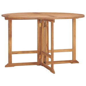 vidaXL, vidaXL Klappbarer Garten-Esstisch Ø120x75 cm Massivholz Teak, 