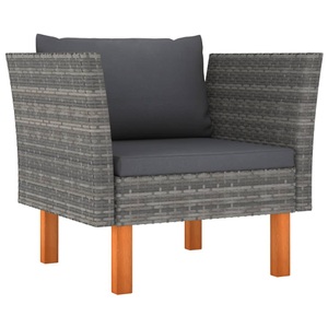 vidaXL, vidaXL Gartensofa Poly Rattan und Eukalyptus Massivholz