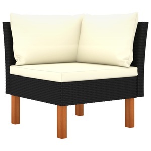 vidaXL, vidaXL Ecksofa Poly Rattan und Eukalyptus Massivholz, vidaXL Ecksofa Poly Rattan und Eukalyptus Massivholz