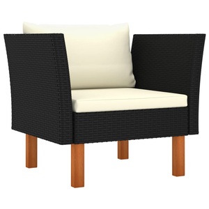vidaXL, vidaXL Gartensofa Poly Rattan und Eukalyptus Massivholz