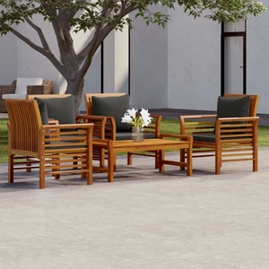 vidaXL, vidaXL 5-tlg. Garten-Lounge-Set mit Kissen Massivholz Akazie, vidaXL 5-tlg. Garten-Lounge-Set mit Kissen Massivholz Akazie