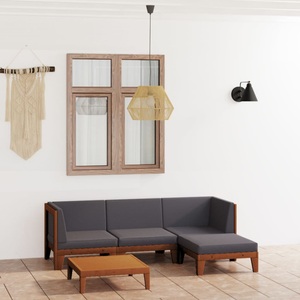 vidaXL, vidaXL 5-tlg. Garten-Lounge-Set mit Kissen Akazie Massivholz, vidaXL 5-tlg. Garten-Lounge-Set mit Kissen Akazie Massivholz
