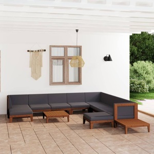 vidaXL, vidaXL 12-tlg. Garten-Lounge-Set mit Kissen Akazie Massivholz, vidaXL 12-tlg. Garten-Lounge-Set mit Kissen Akazie Massivholz