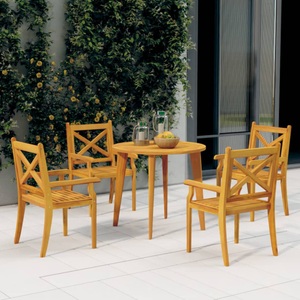 vidaXL, vidaXL 5-tlg. Garten-Essgruppe Massivholz Akazie, vidaXL 5-tlg. Garten-Essgruppe Massivholz Akazie