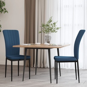 vidaXL, vidaXL Esszimmerstühle 2 Stk. Blau Samt, vidaXL Esszimmerstühle 2 Stk. Blau Samt