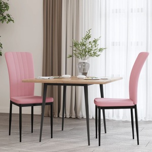 vidaXL, vidaXL Esszimmerstühle 2 Stk. Rosa Samt, vidaXL Esszimmerstühle 2 Stk. Rosa Samt