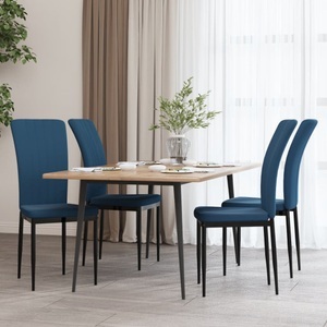 vidaXL, vidaXL Esszimmerstühle 4 Stk. Blau Samt, vidaXL Esszimmerstühle 4 Stk. Blau Samt
