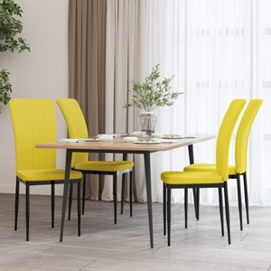 vidaXL, vidaXL Esszimmerstühle 4 Stk. Senfgelb Samt, vidaXL Esszimmerstühle 4 Stk. Senfgelb Samt