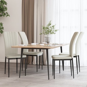 vidaXL, vidaXL Esszimmerstühle 4 Stk. Creme Samt, vidaXL Esszimmerstühle 4 Stk. Creme Samt