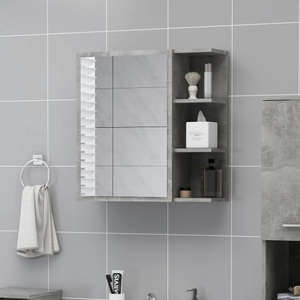 vidaXL, vidaXL Bad-Spiegelschrank Betongrau 62,5x20,5x64 cm Spanplatte, vidaXL Bad-Spiegelschrank Betongrau 62,5x20,5x64 cm Holzwerkstoff