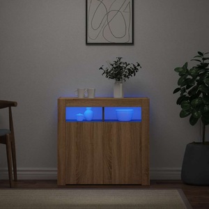 vidaXL, vidaXL Sideboard mit LED-Leuchten Sonoma-Eiche 80x35x75 cm