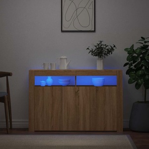 vidaXL, vidaXL Sideboard mit LED-Leuchten Sonoma-Eiche 115,5x30x75 cm