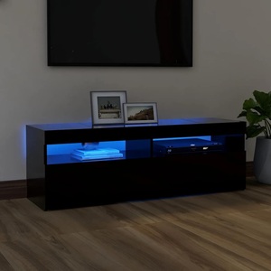 vidaXL, vidaXL TV-Schrank mit LED-Leuchten Schwarz 120x35x40 cm, vidaXL TV-Schrank mit LED-Leuchten Schwarz 120x35x40 cm