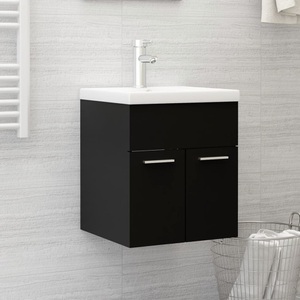 vidaXL, vidaXL Waschbeckenunterschrank Schwarz 41x38,5x46 cm Spanplatte