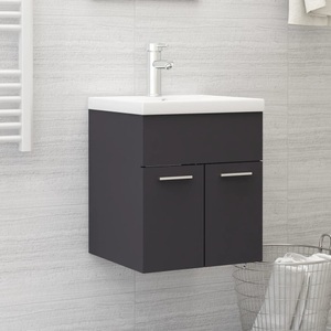 vidaXL, vidaXL Waschbeckenunterschrank Grau 41x38,5x46 cm Spanplatte